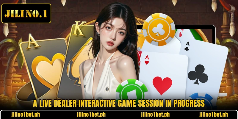 A live Dealer Interactive Game session in progress A live Dealer Interactive Game session in progress