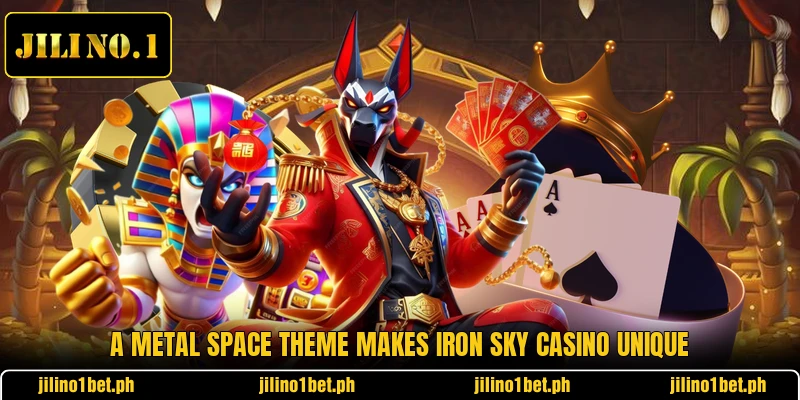 A metal space theme makes Iron Sky Casino unique
