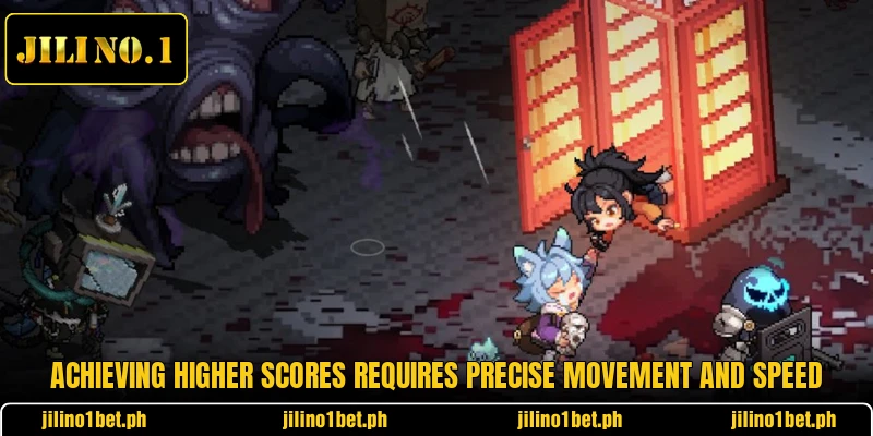 Achieving higher scores requires precise movement and speed