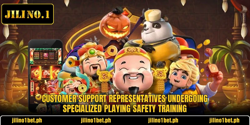 Customer support representatives undergoing specialized playing safety training Customer support representatives undergoing specialized playing safety training