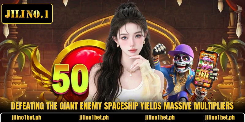 Defeating the giant enemy spaceship yields massive multipliers