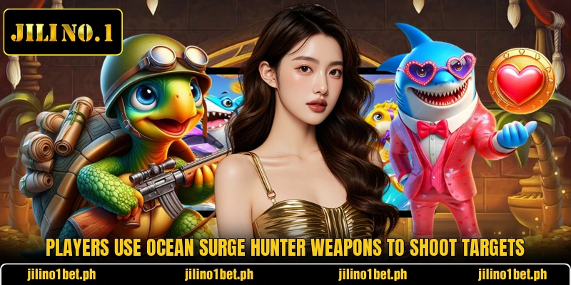 Players use Ocean Surge Hunter weapons to shoot targets