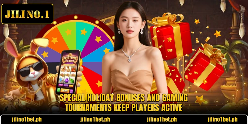 Special holiday bonuses and gaming tournaments keep players active